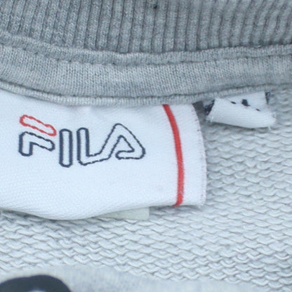 FILA Women Grey Logo Crew Neck Pullover Sweatshirt Size S