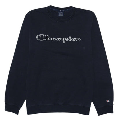 Champion Women's Black XL Pullover Sweatshirt Crew Neck Logo Front