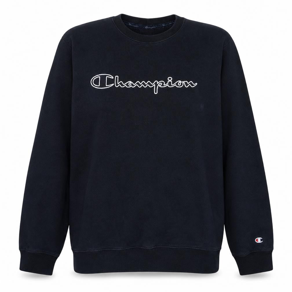 Champion Women's Black XL Pullover Sweatshirt Crew Neck Logo Front