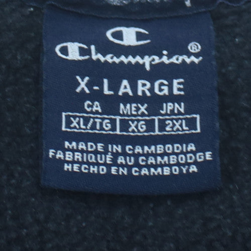 Champion Women's Black XL Pullover Sweatshirt Crew Neck Logo Front