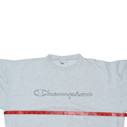Champion Men's Grey Large Pullover Sweatshirt Logo Crew Neck