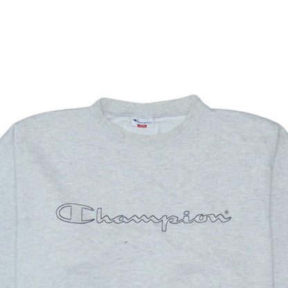 Champion Men's Grey Large Pullover Sweatshirt Logo Crew Neck