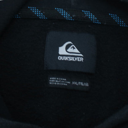 Quiksilver Men’s Black 2XL Pullover Hoodie with Blue Logo