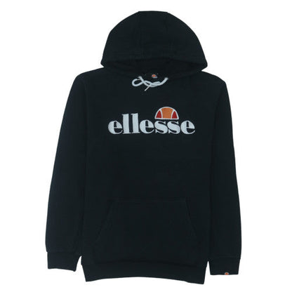 Ellesse Mens Black Pullover Hoodie L Logo Fleece Sweatshirt
