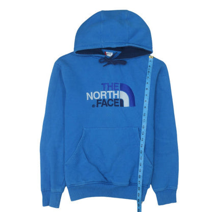 The North Face Men's Blue Pullover Hoodie S Cotton Fleece Logo Outdoor