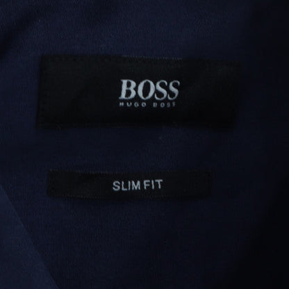 Hugo Boss Men's Blue Slim Fit Long Sleeve Button-Up Shirt 16.5 42in