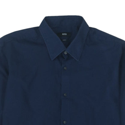 Hugo Boss Men's Blue Slim Fit Long Sleeve Button-Up Shirt 16.5 42in