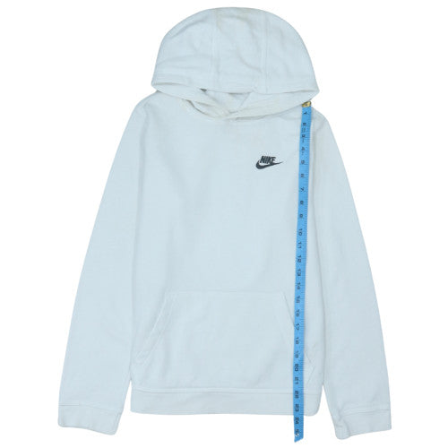 Nike Boys White XL Pullover Hoodie with Logo, Cotton Blend, Casual