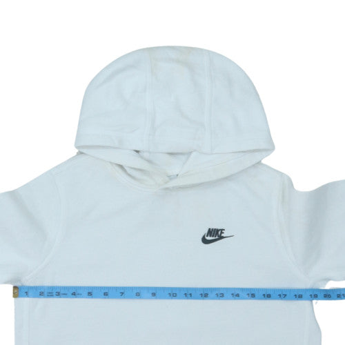 Nike Boys White XL Pullover Hoodie with Logo, Cotton Blend, Casual