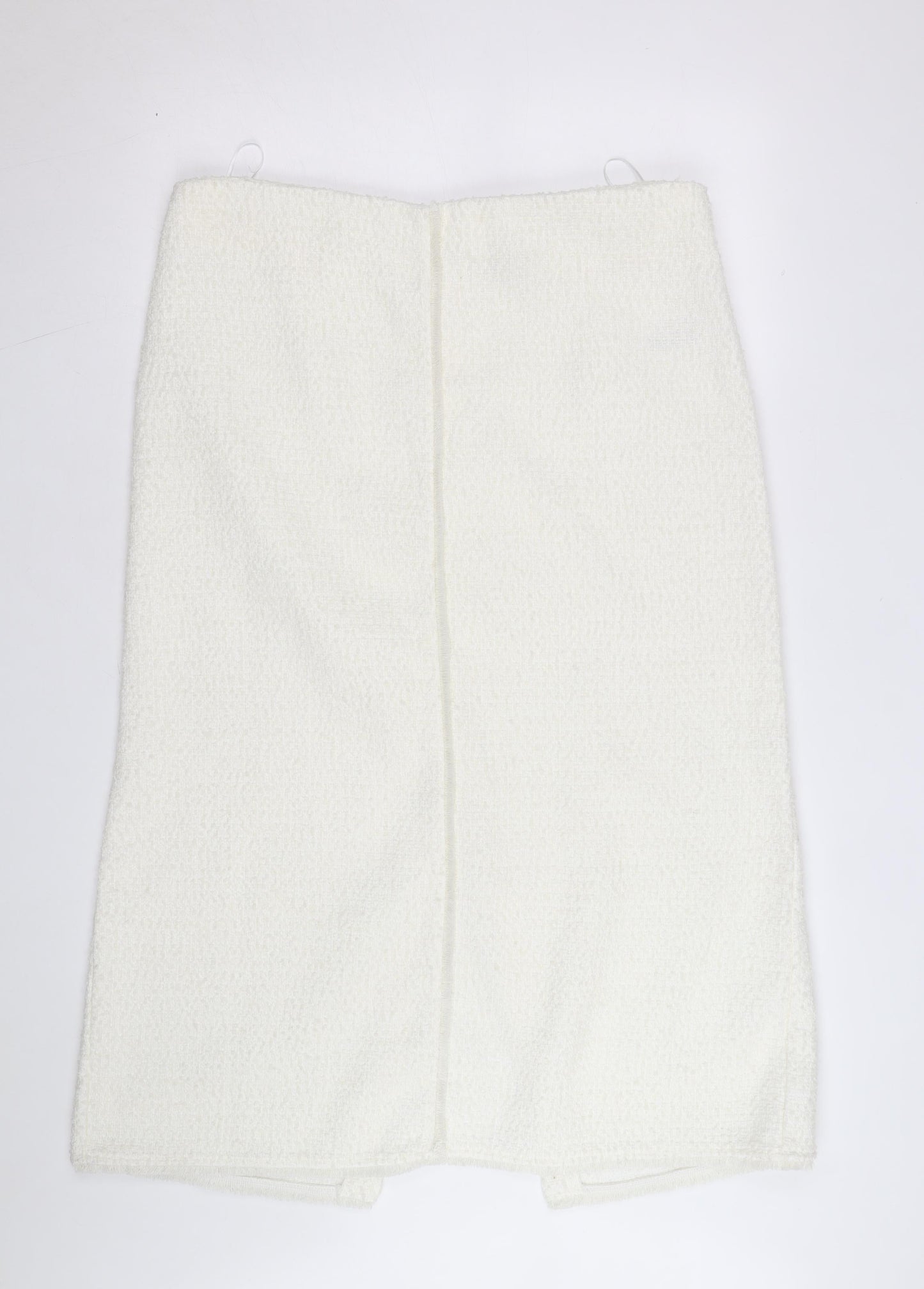 Marks and Spencer Women Ivory Tweed Pencil Skirt Size 14