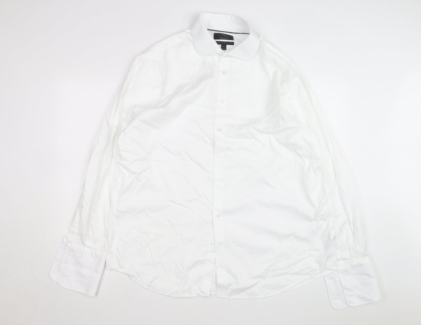 Marks and Spencer Mens White Regular Fit Dress Shirt 17.5in