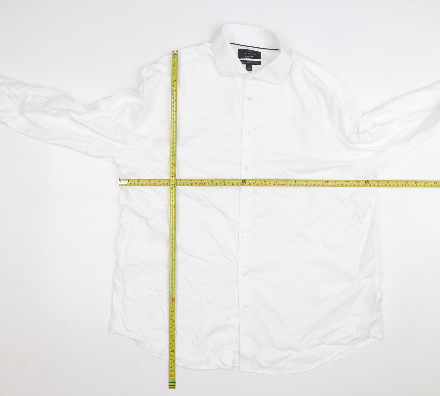 Marks and Spencer Mens White Regular Fit Dress Shirt 17.5in