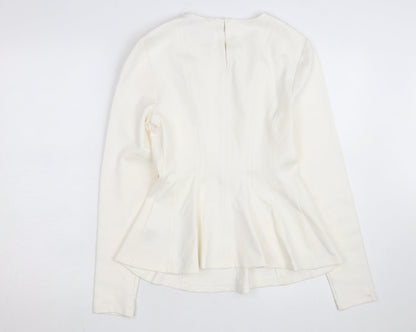 Marks and Spencer Women Ivory Long Sleeve Jersey Top Size 10