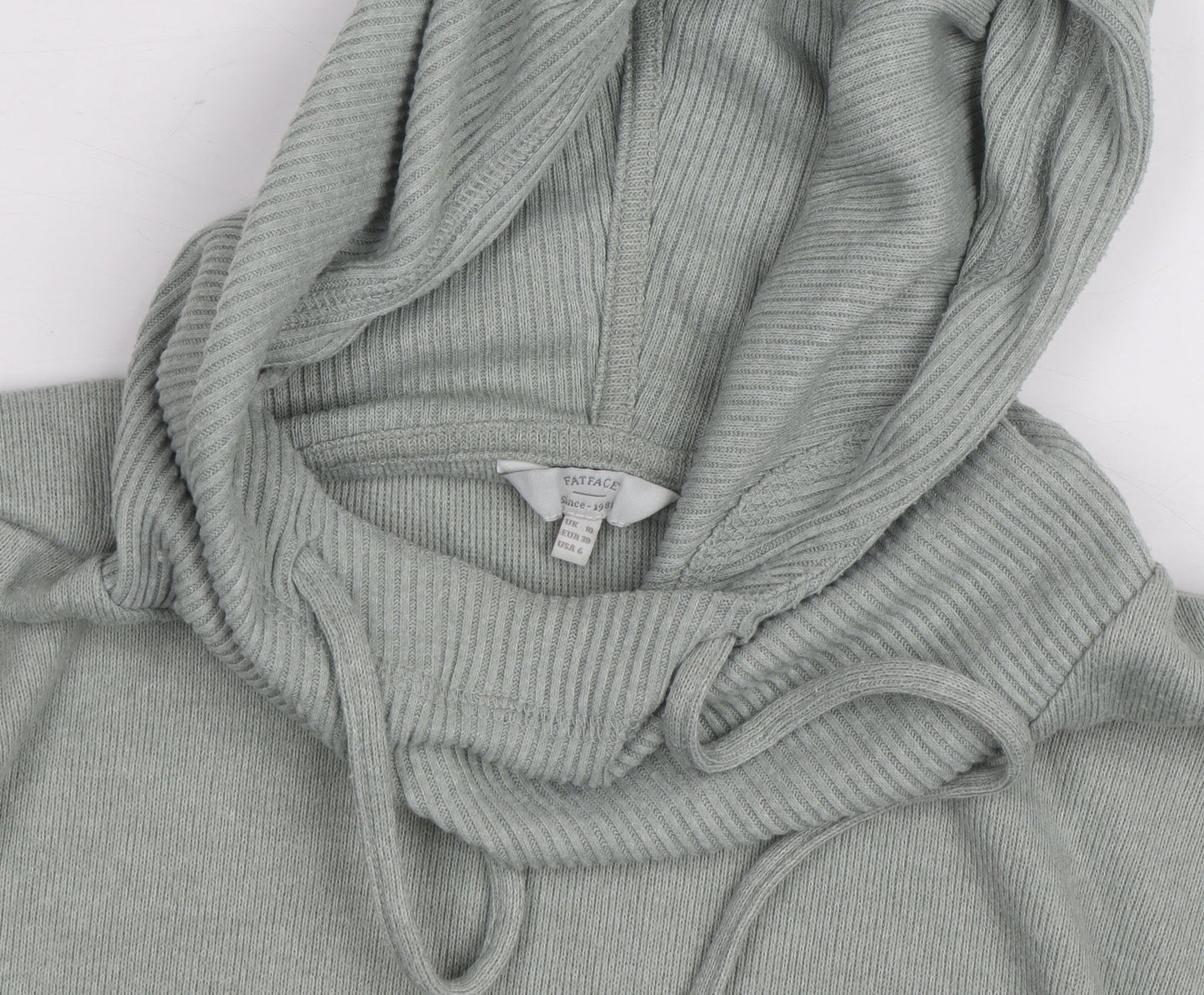 FatFace Women’s Grey Hooded Pullover Hoodie Size 10 Cotton Blend