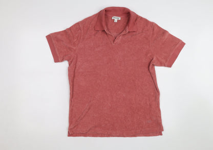 Jaeger Men's Red Cotton Terry Polo Shirt Size S