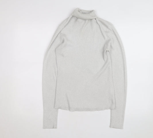 Denver Hayes Womens Silver Roll Neck Knit Jumper M