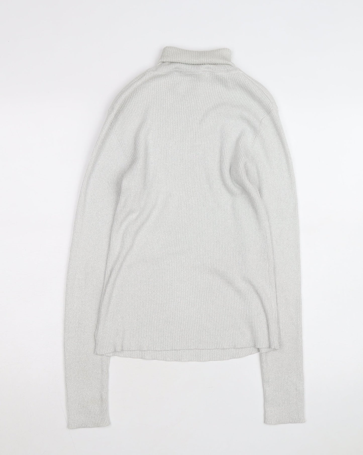 Denver Hayes Womens Silver Roll Neck Knit Jumper M