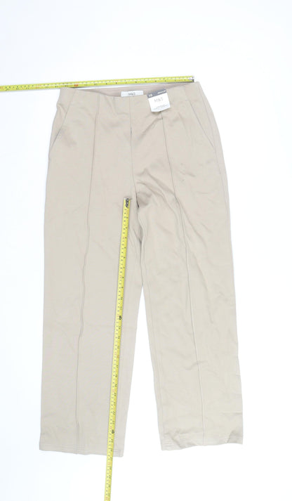 Marks and Spencer Women’s Beige Size 10 Regular Stretch Trousers