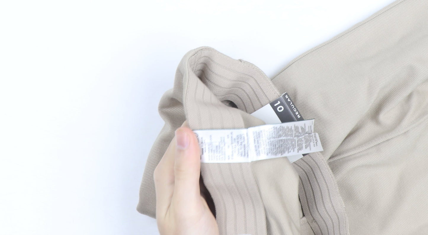 Marks and Spencer Women’s Beige Size 10 Regular Stretch Trousers