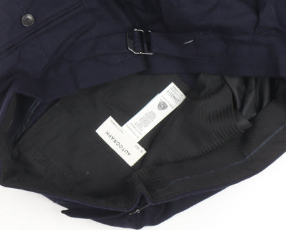 Autograph Women's Blue Wool Blend Tailored Tapered Trousers Size 12