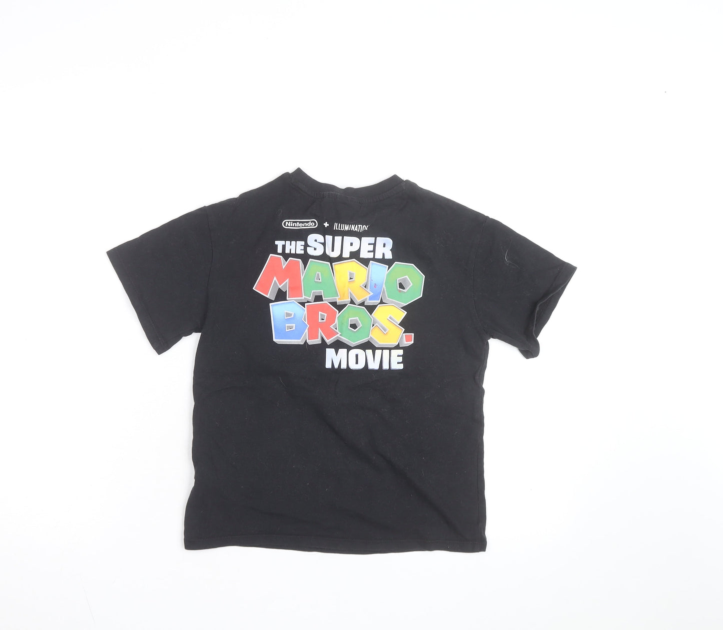 Next Girls Black Super Mario Princess Peach Graphic Cotton T-Shirt 6 Years
