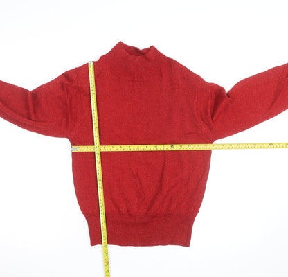 Dressbarn Women's Red Mock Neck Pullover Jumper Size S