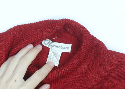 Dressbarn Women's Red Mock Neck Pullover Jumper Size S