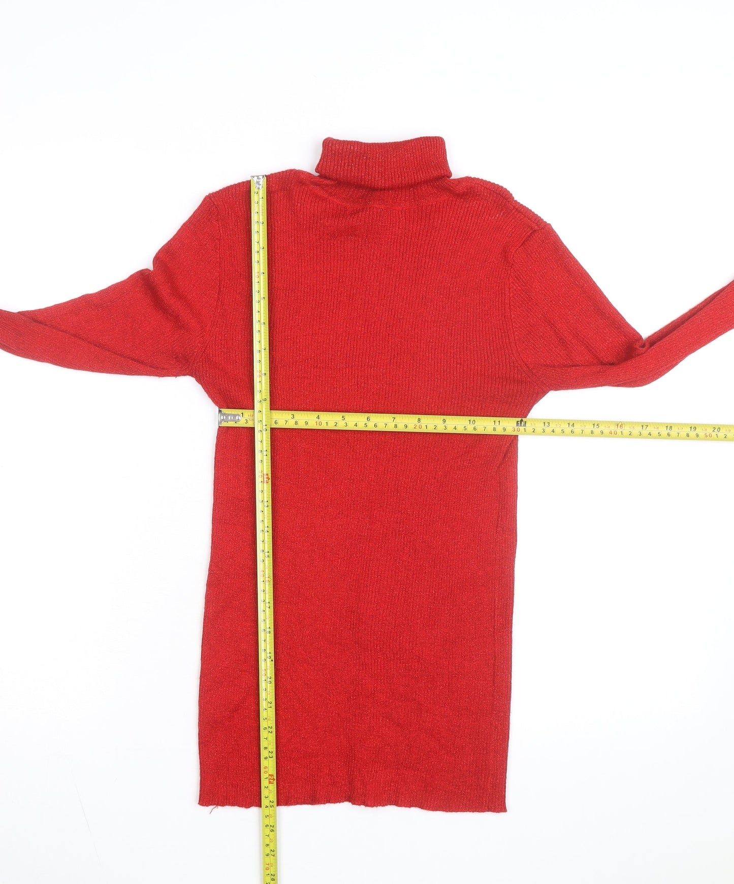 BY Design Women's Red Roll Neck Long Sleeve Pullover Jumper Size L