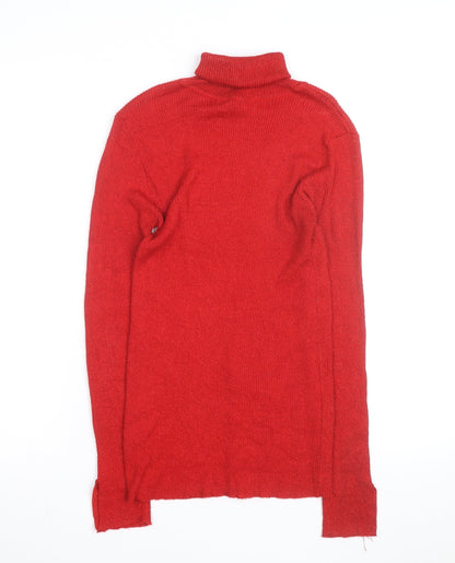 BY Design Women's Red Roll Neck Long Sleeve Pullover Jumper Size L