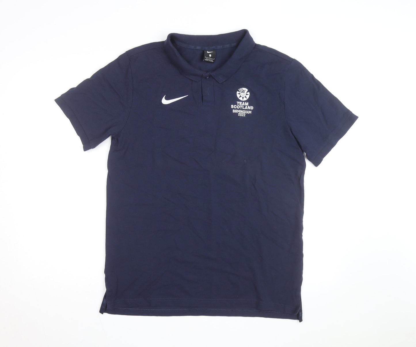 Nike Team Scotland Blue Men's Polo Shirt Size L Cotton Blend