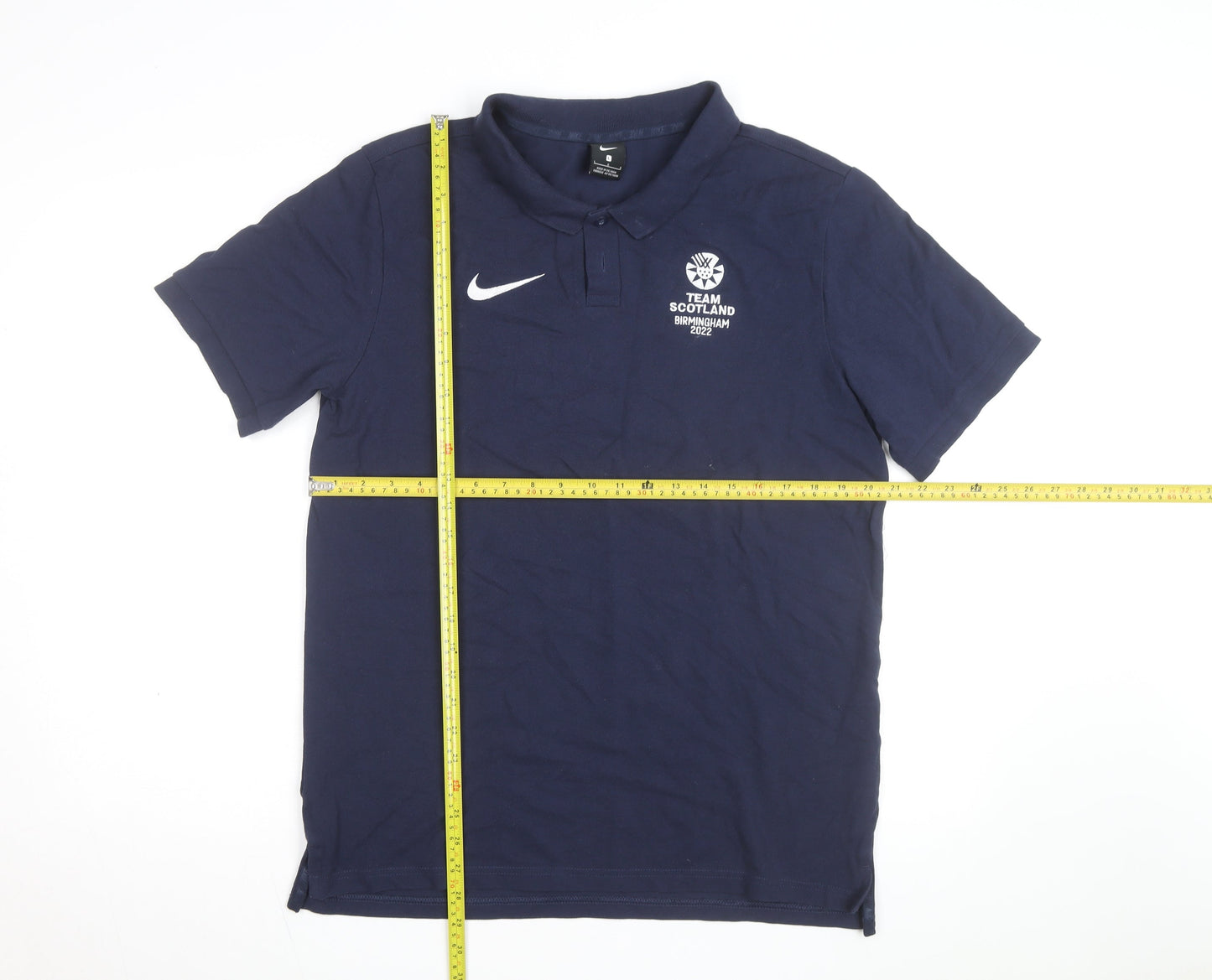 Nike Team Scotland Blue Men's Polo Shirt Size L Cotton Blend