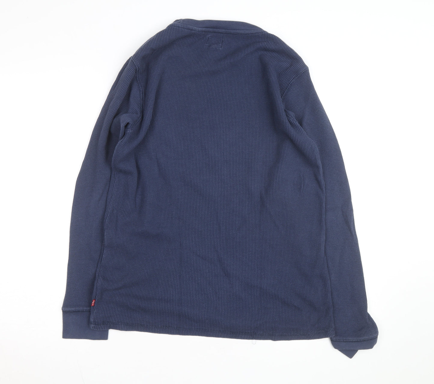 Levi's Men's Blue Waffle-Knit Cotton Jumper Size S