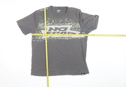 No Fear Men's Grey Graphic Cotton T-Shirt Size L