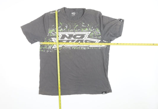 No Fear Men's Grey Graphic Cotton T-Shirt Size L
