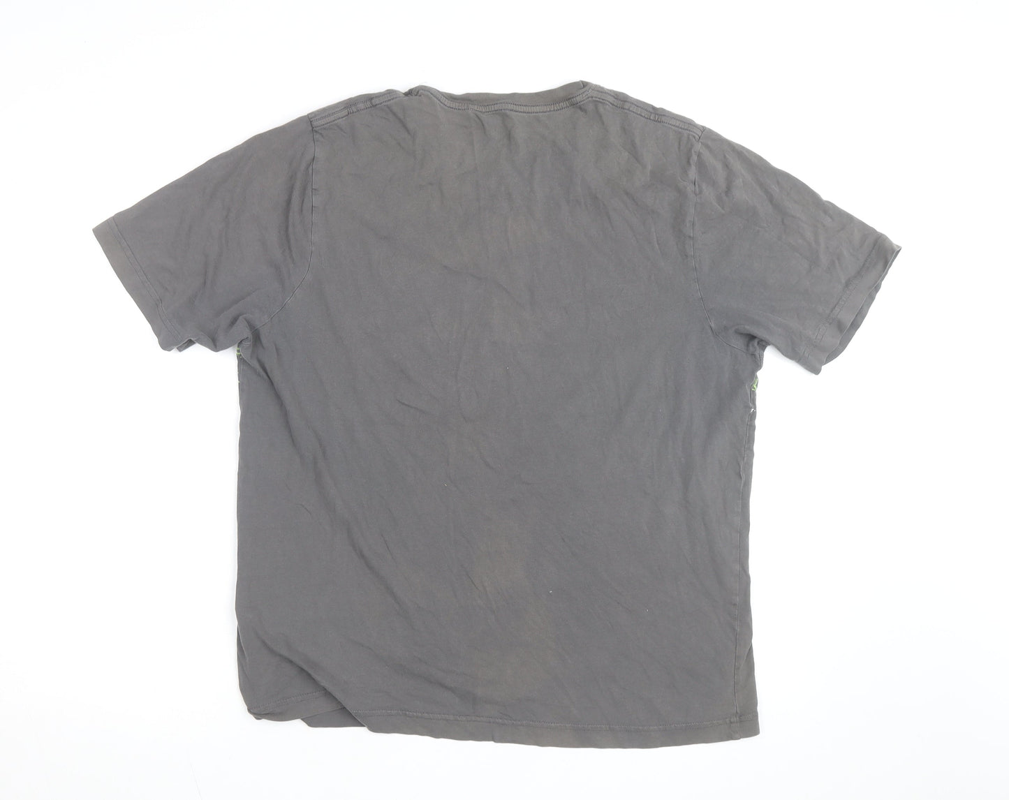 No Fear Men's Grey Graphic Cotton T-Shirt Size L