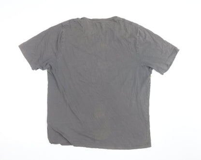 No Fear Men's Grey Graphic Cotton T-Shirt Size L