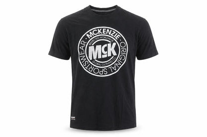 McKenzie Men's Black Logo Sports T-Shirt Size L Short Sleeve Cotton