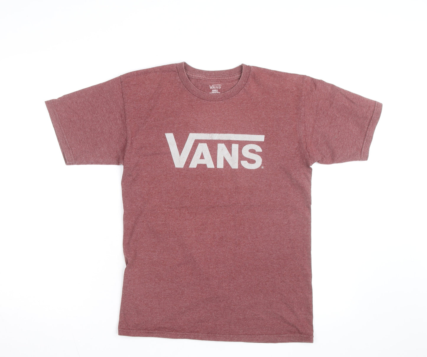 Vans Men's Red Crew Neck Short Sleeve Graphic T-Shirt Size S