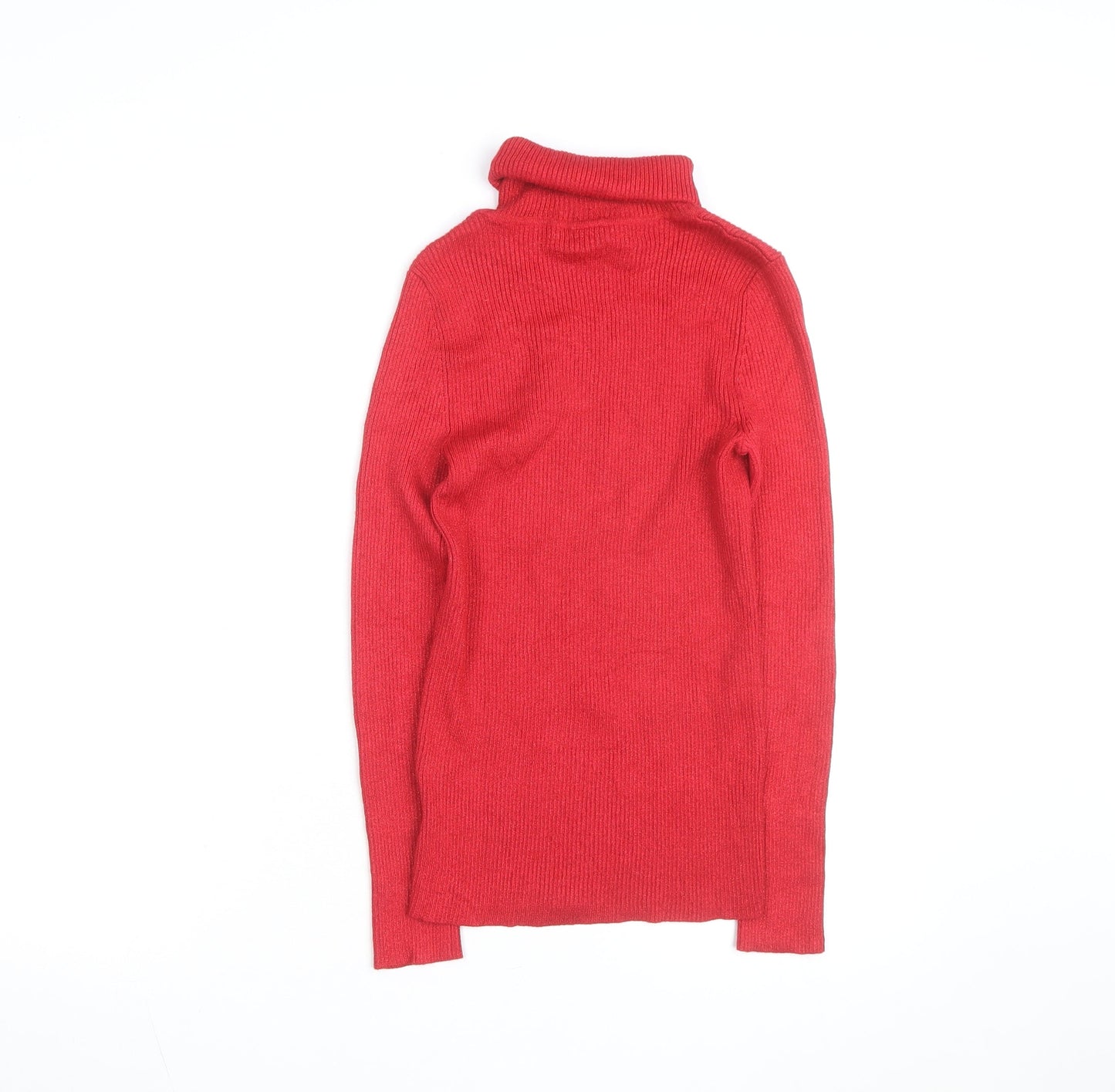 Faded Glory Women's Red Roll Neck Slim Fit Jumper Size S