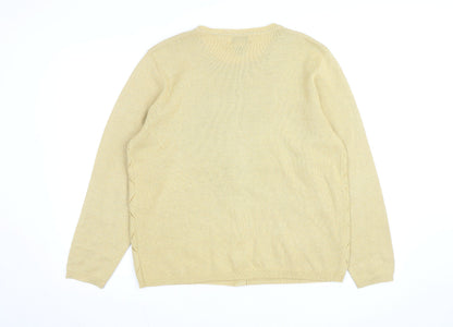 Alfred Dunner Beige V-Neck Argyle Knit Cardigan M Unisex Wool Blend