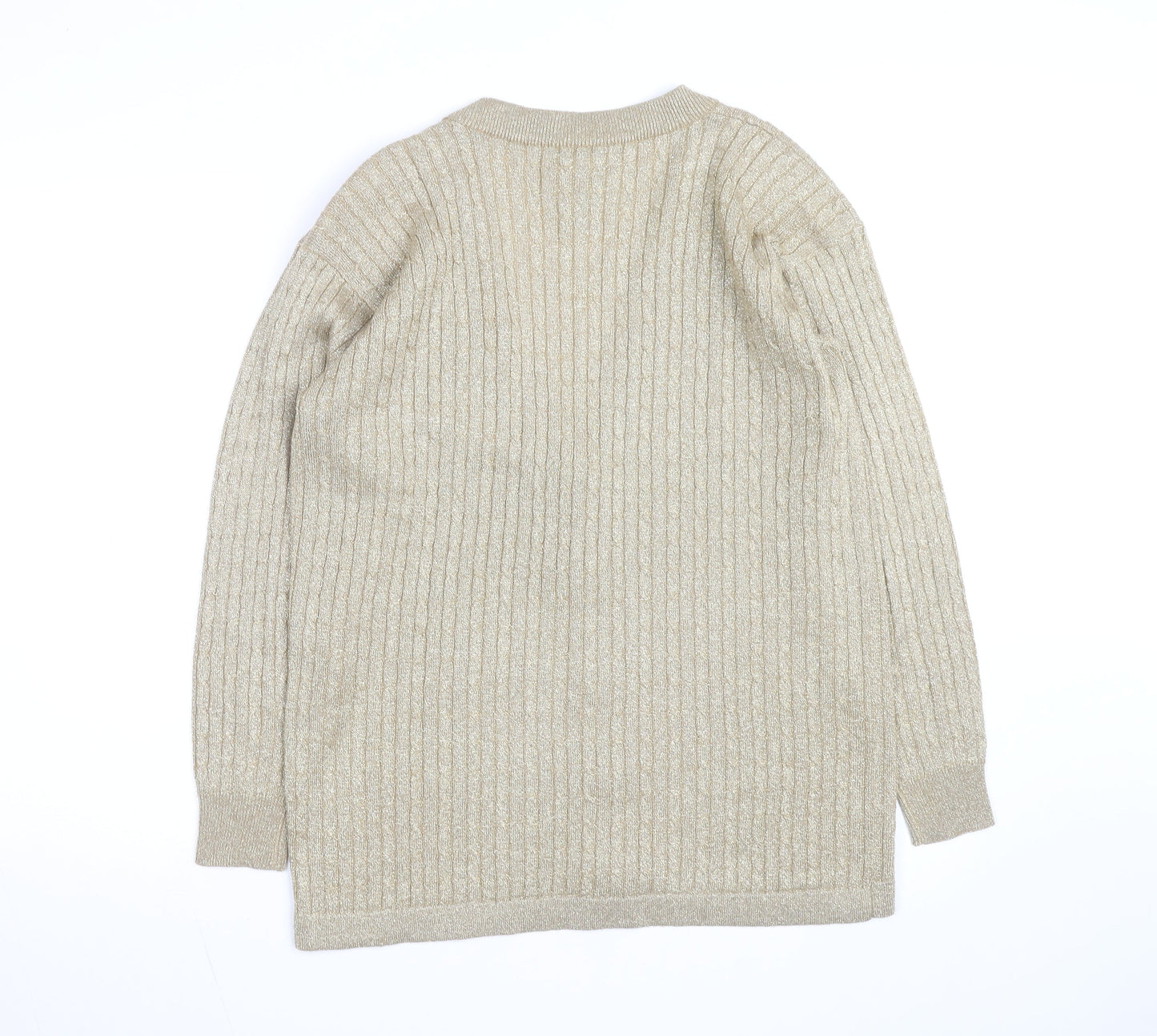 Braemar Petites by Jeremy Scott Beige V-Neck Knit Cardigan S