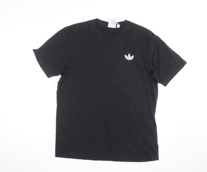 Adidas Men's Black Graphic Logo Cotton T-Shirt Size S