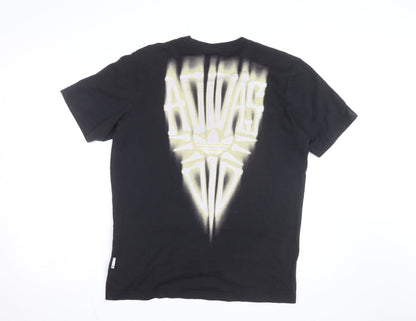 Adidas Men's Black Graphic Logo Cotton T-Shirt Size S