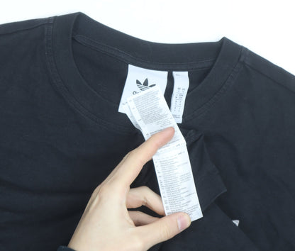 Adidas Men's Black Graphic Logo Cotton T-Shirt Size S