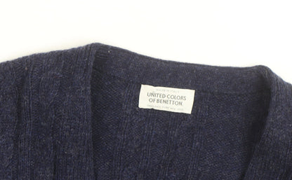 United Colors of Benetton Men's Multicoloured Wool Fair Isle Cardigan L
