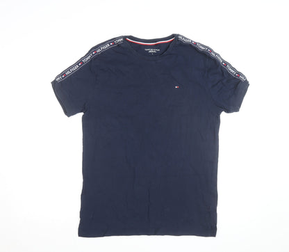 Tommy Hilfiger Men's Blue L Jersey Crew Neck Logo T-Shirt