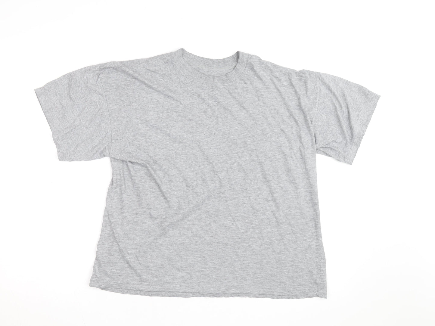 BHS Men's Grey Cotton Rich Crew Neck Short Sleeve T-Shirt L