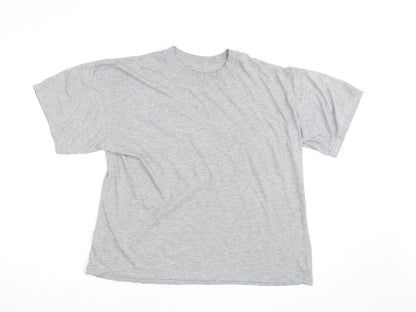 BHS Men's Grey Cotton Rich Crew Neck Short Sleeve T-Shirt L
