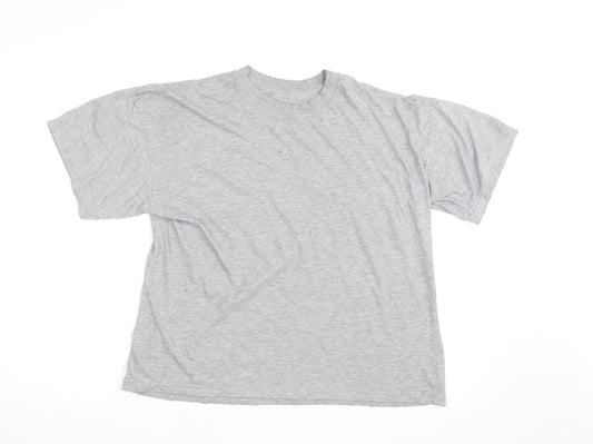 BHS Men's Grey Cotton Rich Crew Neck Short Sleeve T-Shirt L