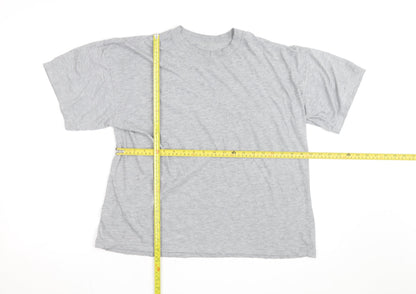 BHS Men's Grey Cotton Rich Crew Neck Short Sleeve T-Shirt L